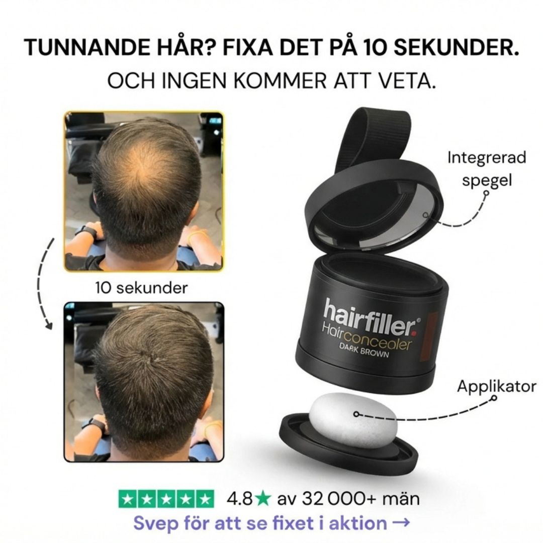 HairFiller - Täcker tunnt hår på 20 sekunder!