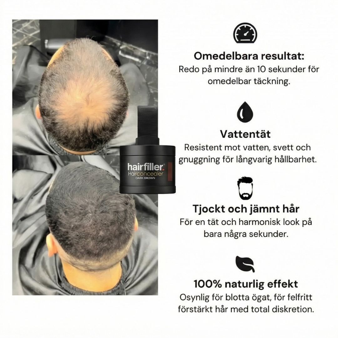 HairFiller - Täcker tunnt hår på 20 sekunder!